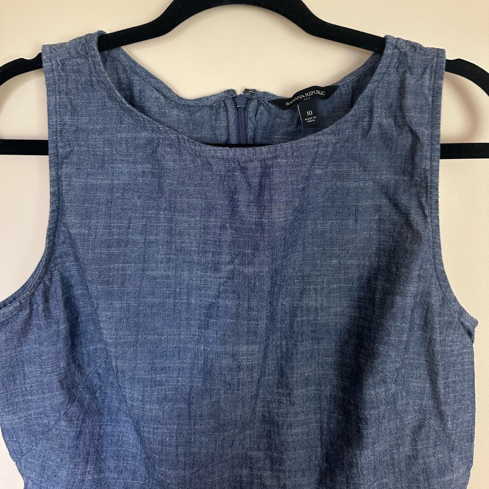 Denim Peplum Sleeveless Top